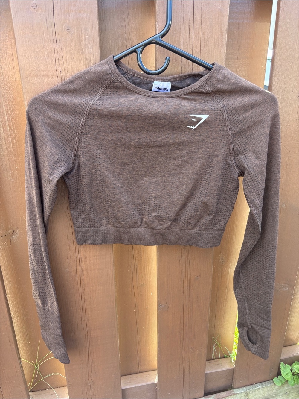 Gymshark Brown Seamless Long Sleeve Crop Top